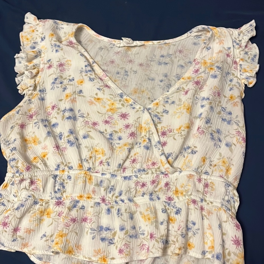 Large floral blouse
